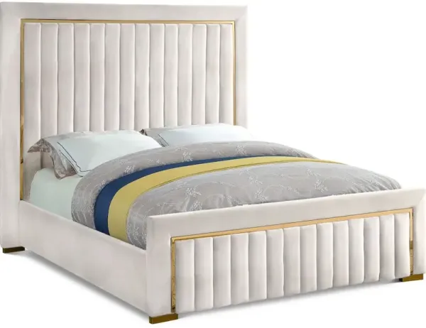 Meridian Furniture Dolce Cream Velvet King Bed