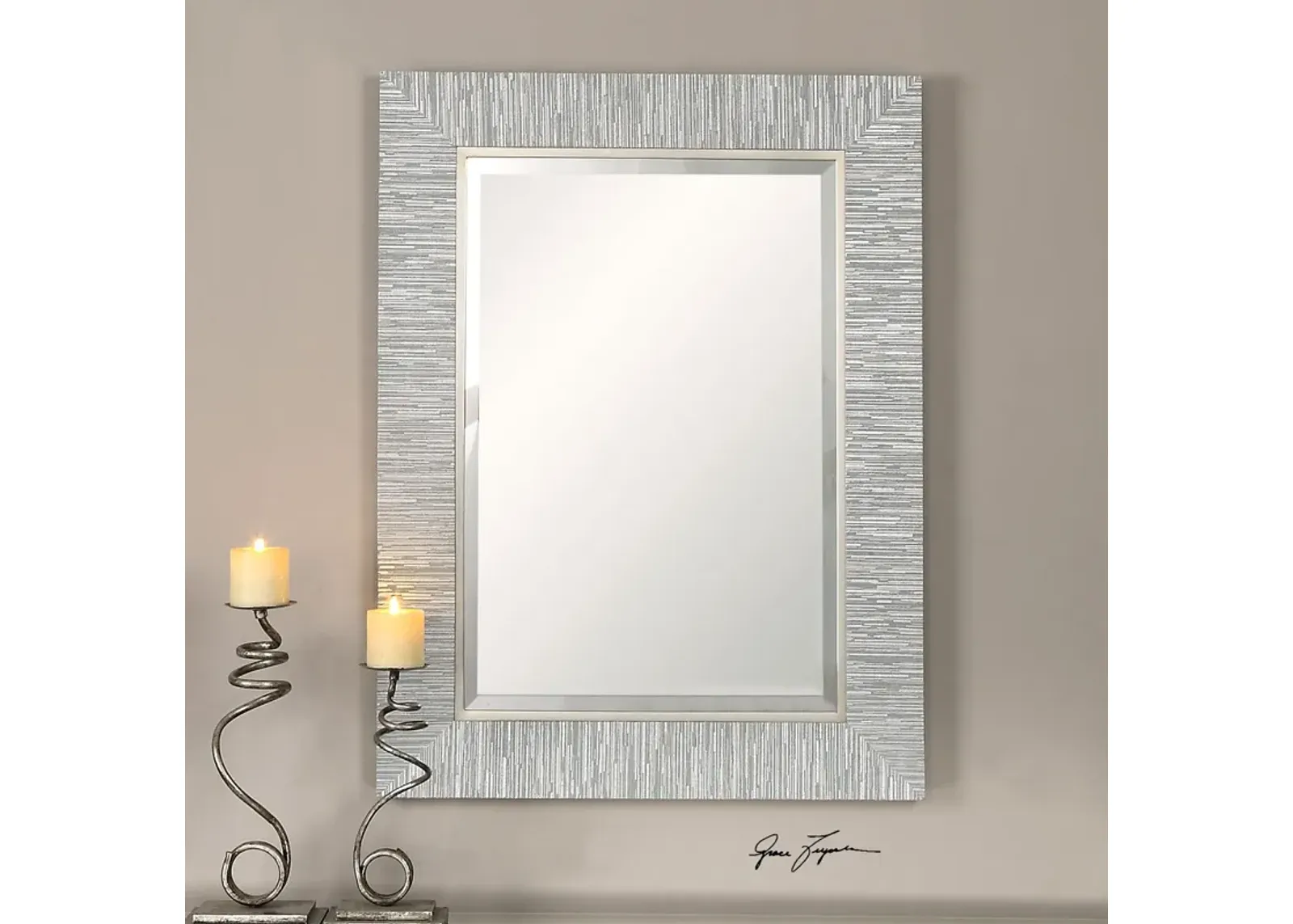 Uttermost Belaya Gray Wood Mirror