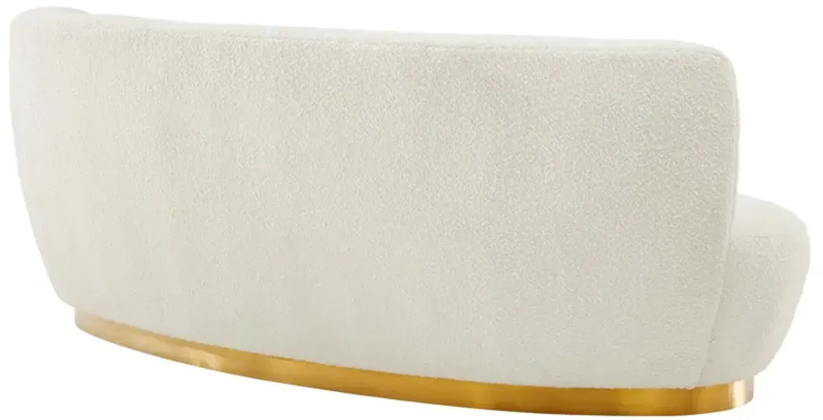 Kindred Boucle Upholstered Upholstered Fabric Sofa White EEI-5487-GLD-IVO