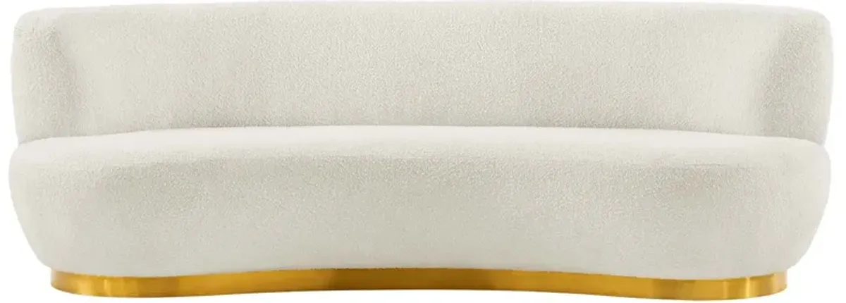 Kindred Boucle Upholstered Upholstered Fabric Sofa White EEI-5487-GLD-IVO