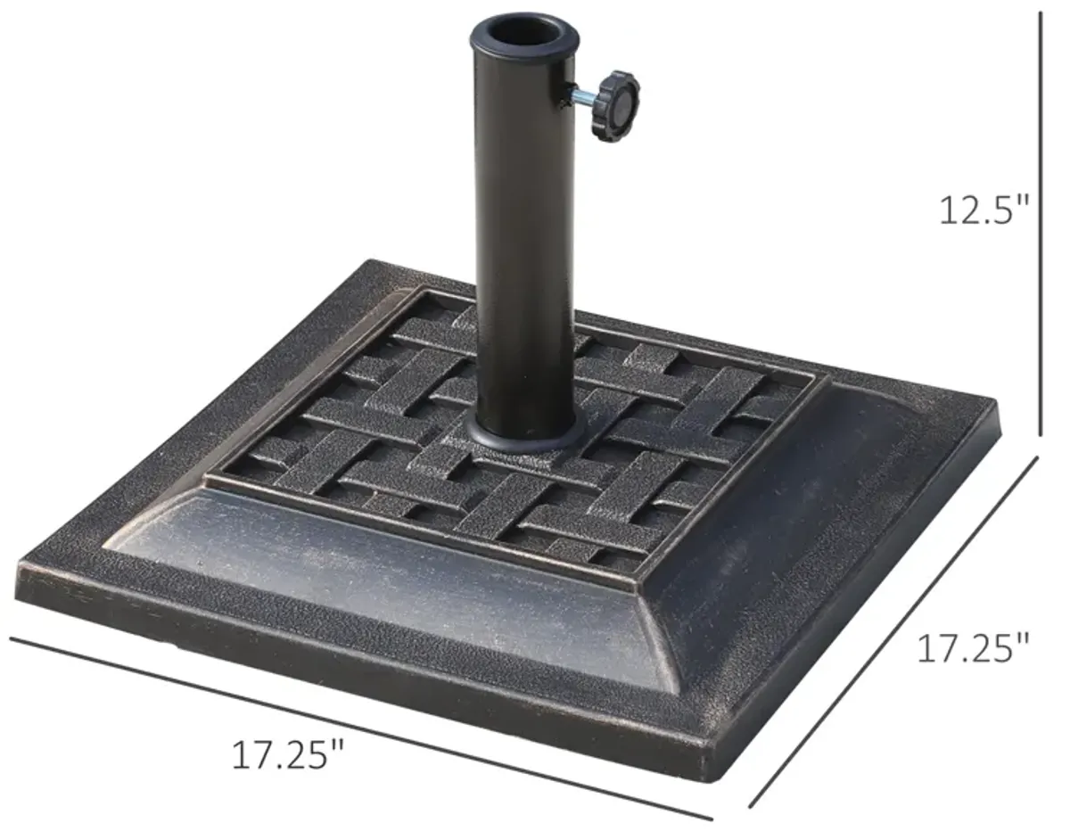 Stylish Sun Shield Support: Square 20lb Bronze Resin Umbrella Base