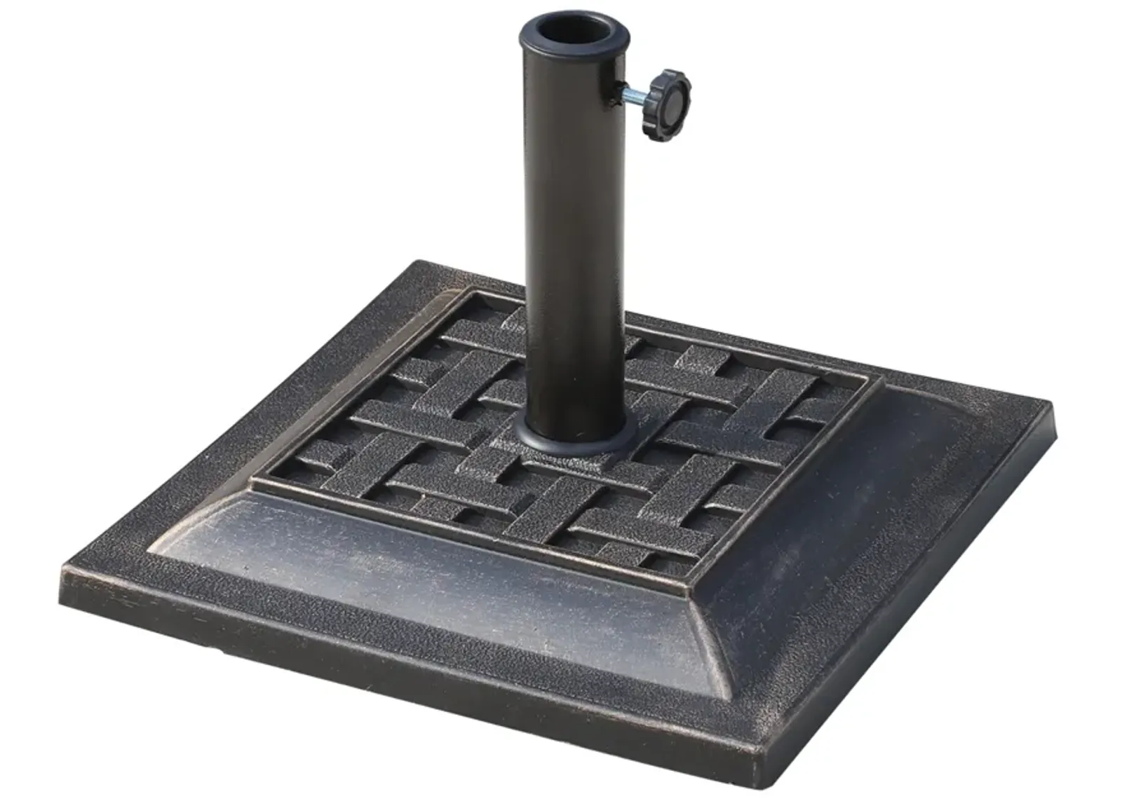 Stylish Sun Shield Support: Square 20lb Bronze Resin Umbrella Base