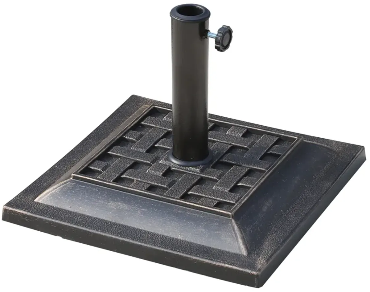 Stylish Sun Shield Support: Square 20lb Bronze Resin Umbrella Base