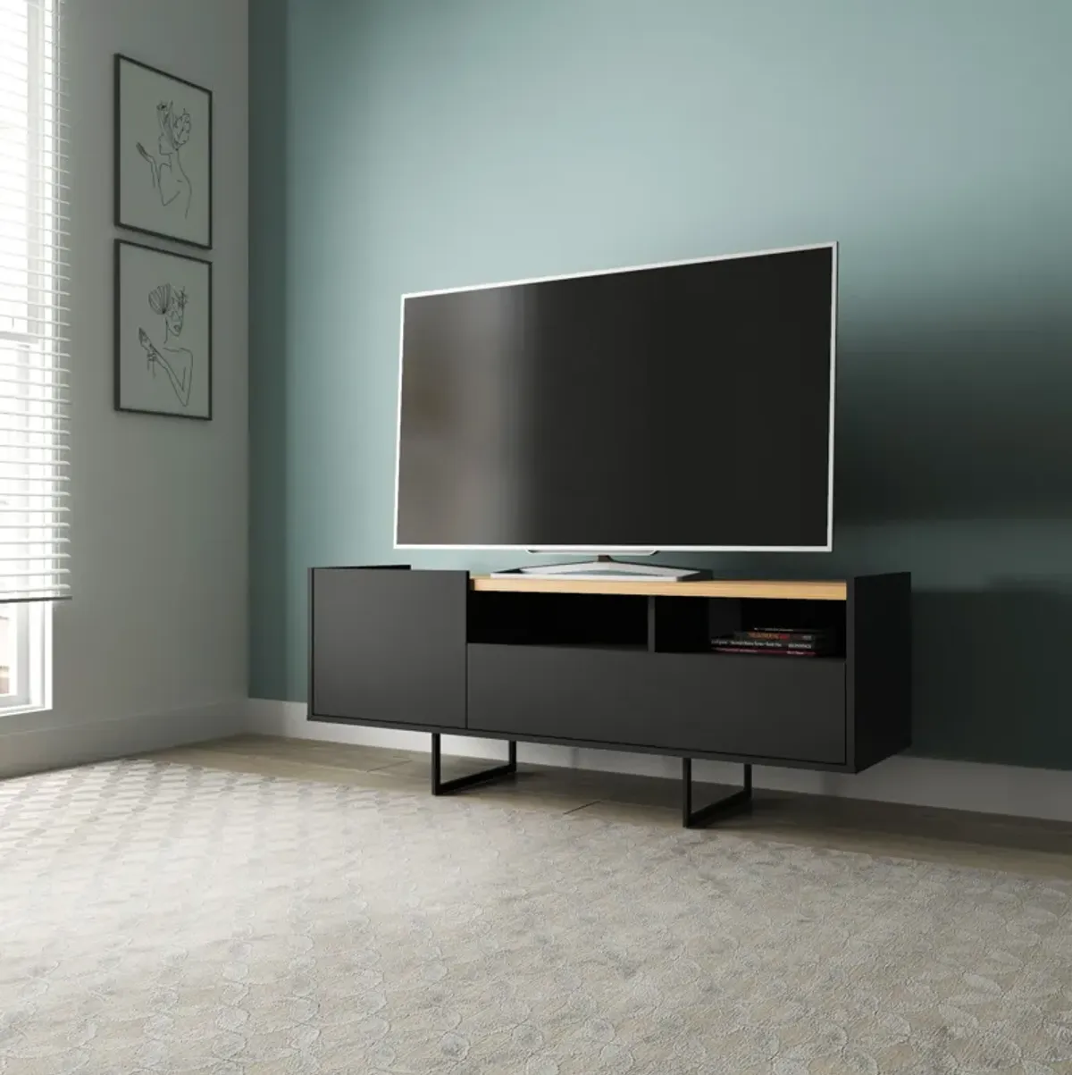 Winston Black Small TV Stand