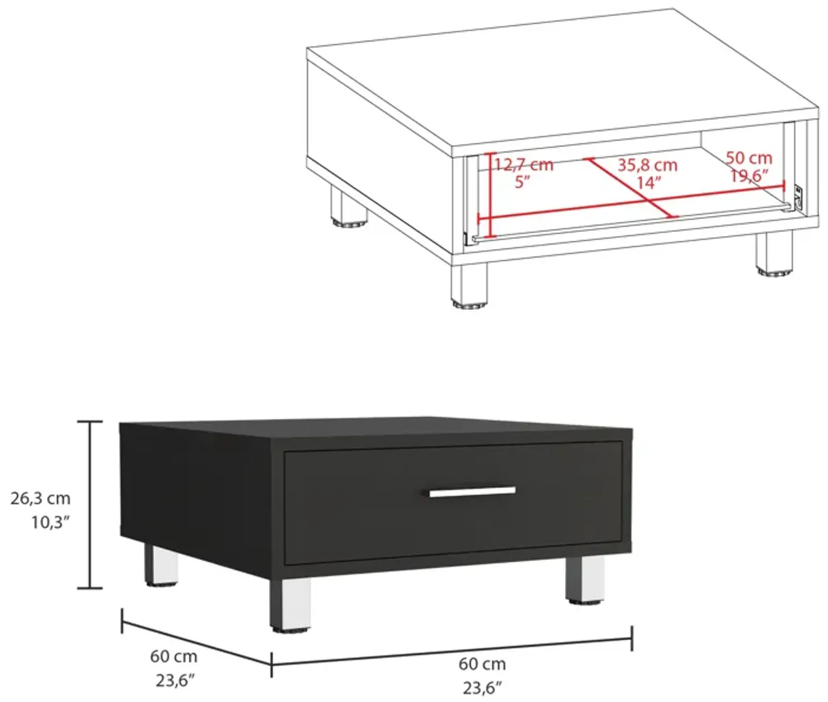 Being Coffee Table, One Drawer, Four Legs  -Black