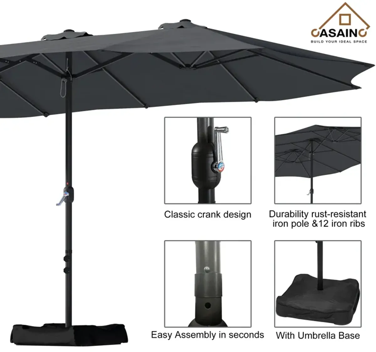 15ft Patio Maket Umbrella with base