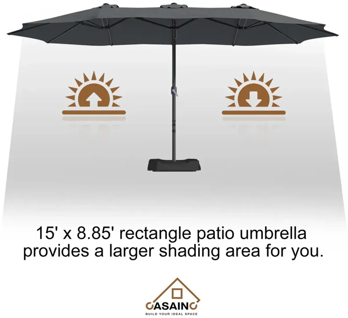 15ft Patio Maket Umbrella with base