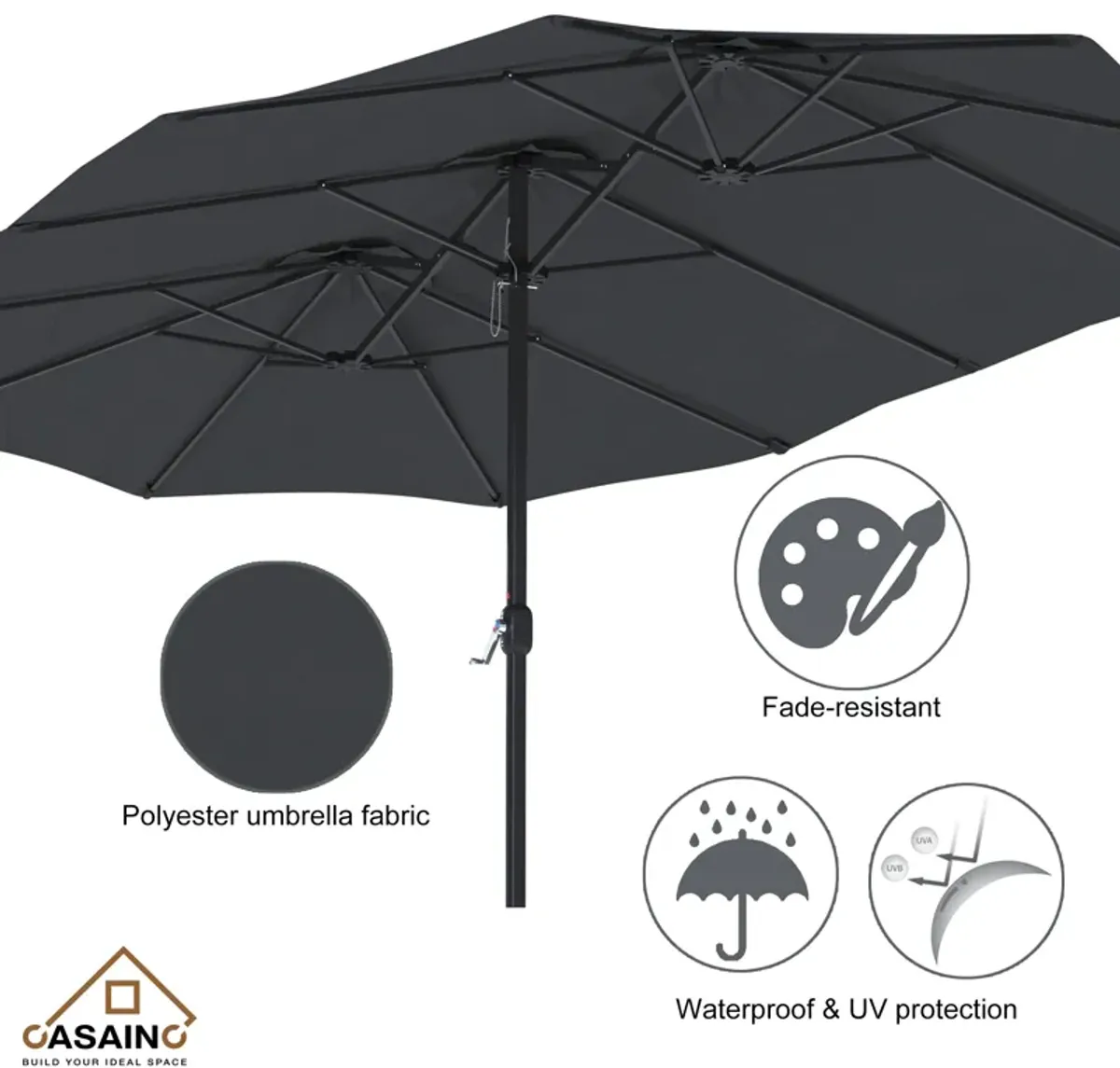 15ft Patio Maket Umbrella with base