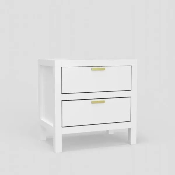 Carmel 2 Drawer Nightstand, White