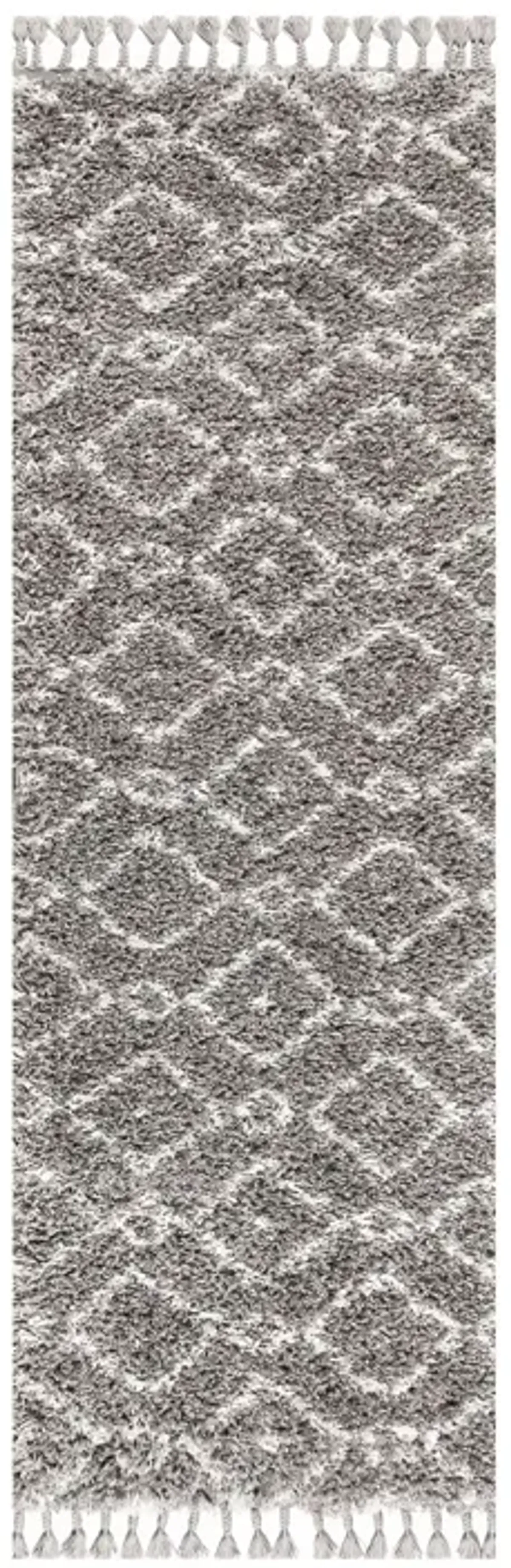 Mercer Shag Plush Tassel Moroccan Diamond Area Rug