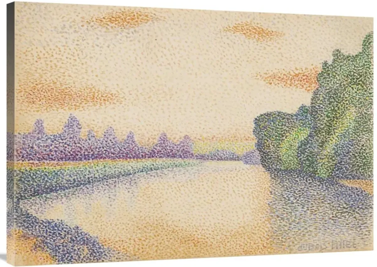The Banks of the Marne at Dawn-Canvas Art-40x28.4