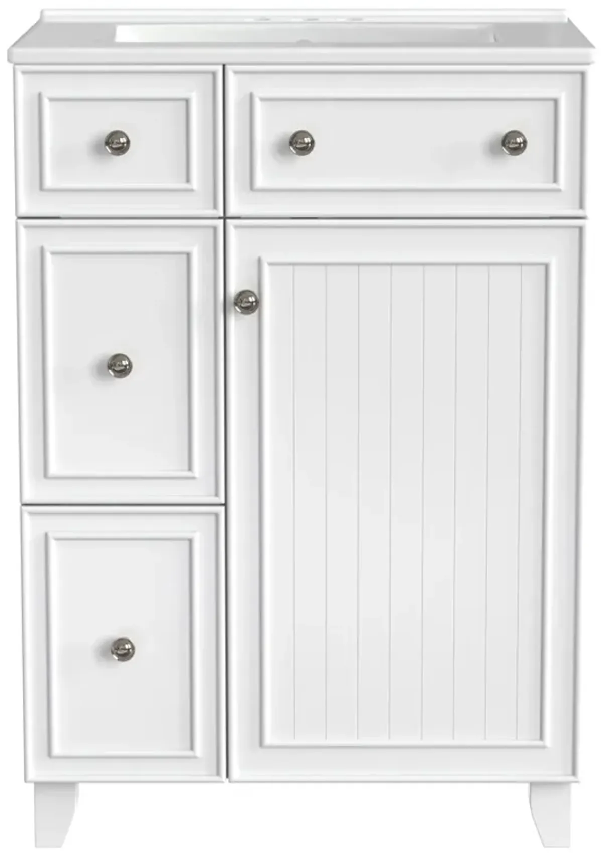 Whisen 24" Bathroom Storage Cabinet Bathroom Vanity with Ceramic Sink and 2 Drawers
