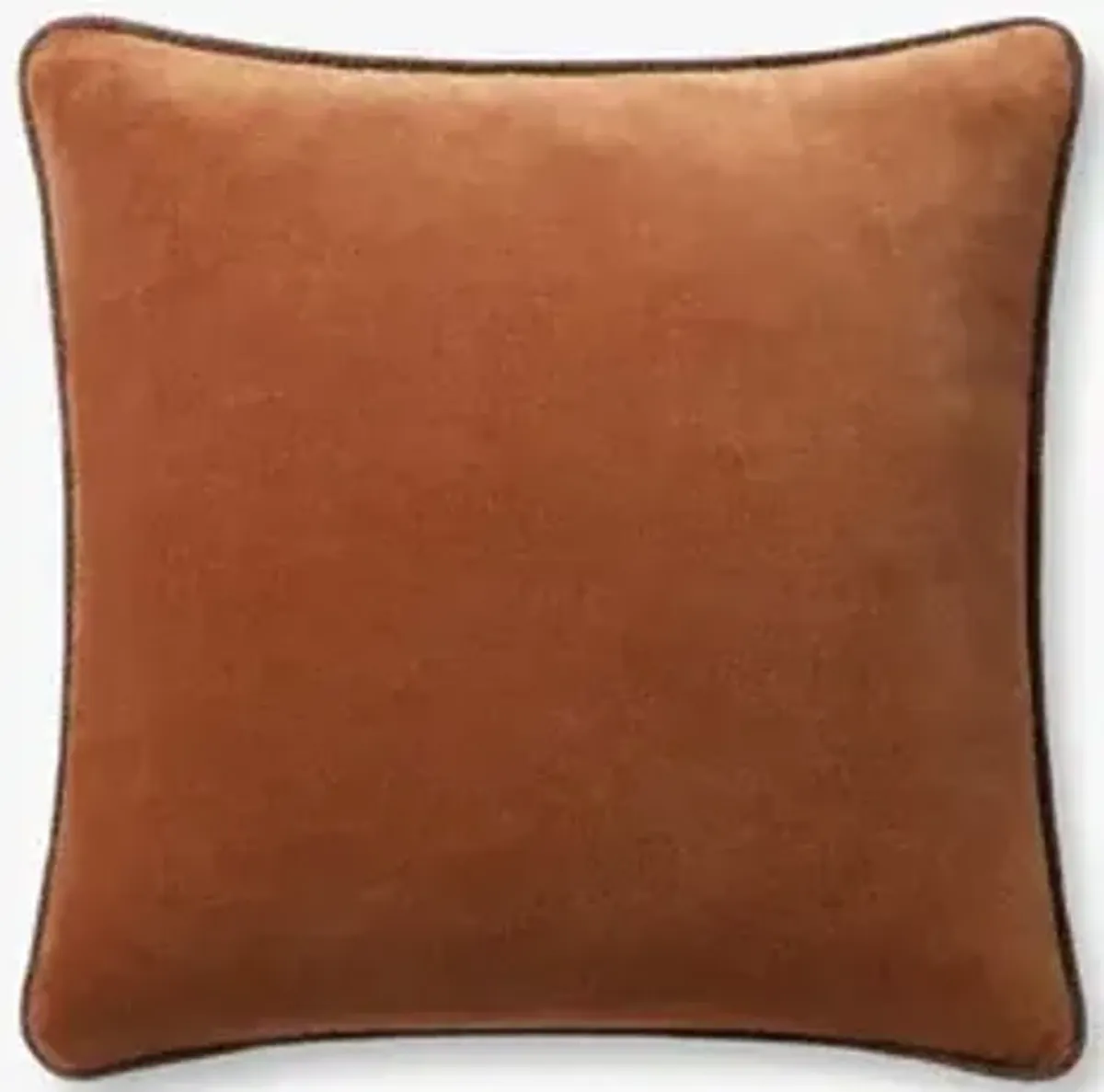 Liza PCJ0020 Rust 18''x18'' Polyester Pillow by Chris Loves Julia x Loloi