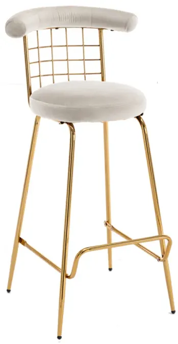 Luxury Velvet High Barstool Set of 2