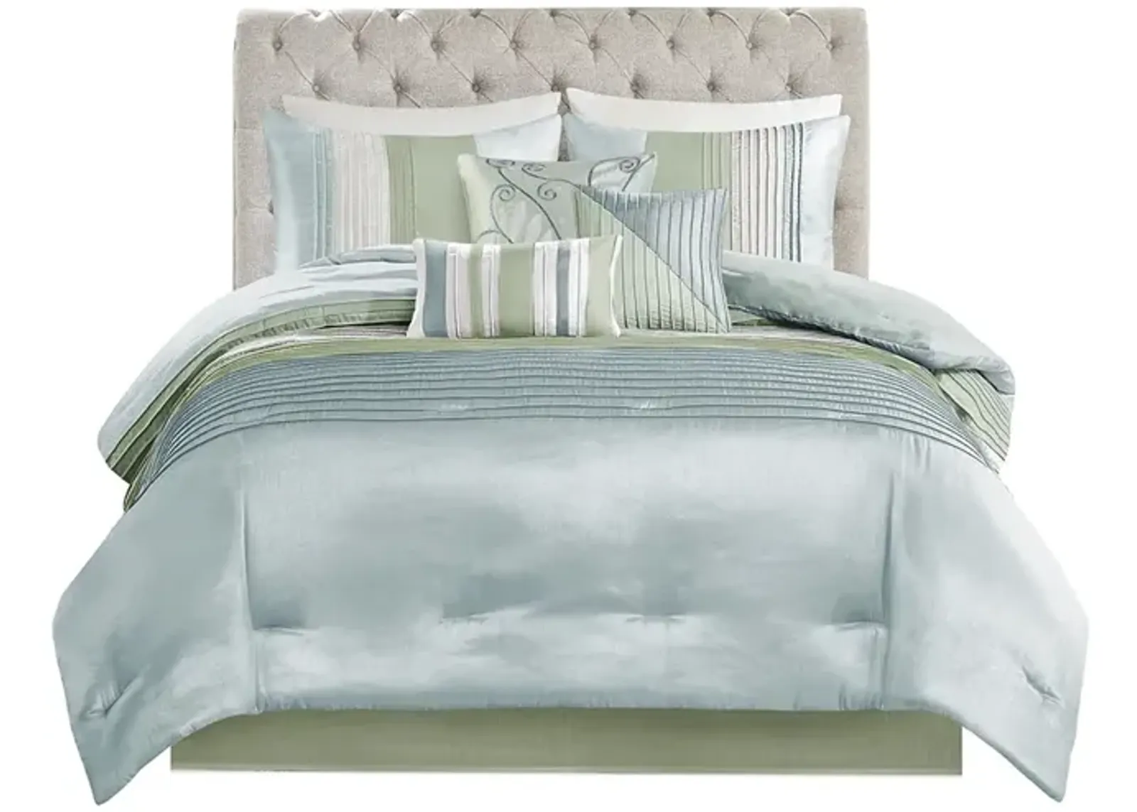 Gracie Mills Nixon 7-Piece Contemporary Striped Comforter Set