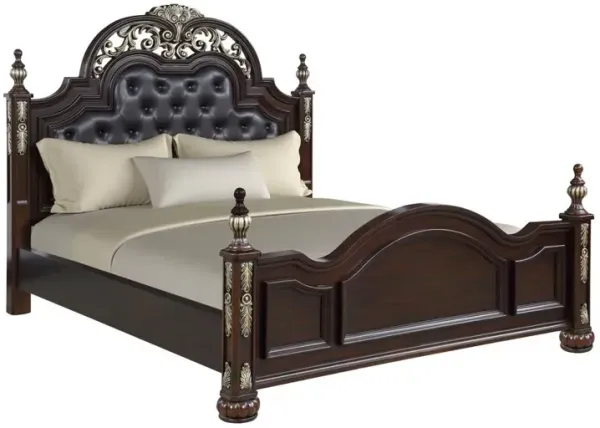 New Classic Furniture Furniture Maximus King Solid Wood Bed in Madeira Brown