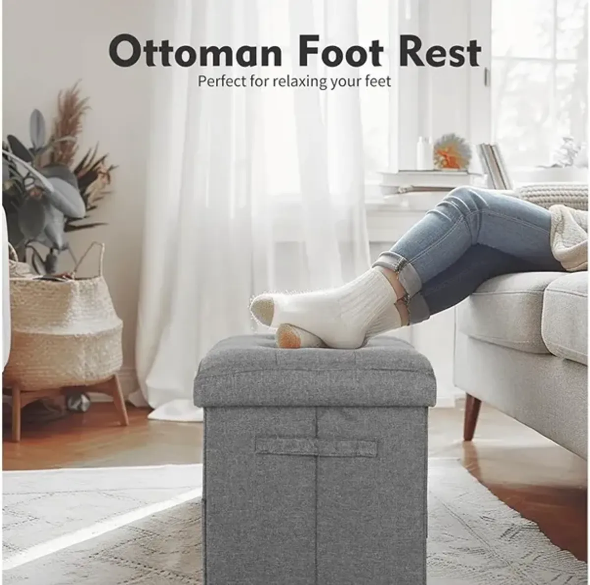 Foot Rest Stool with Thicker Foam Padded Seat