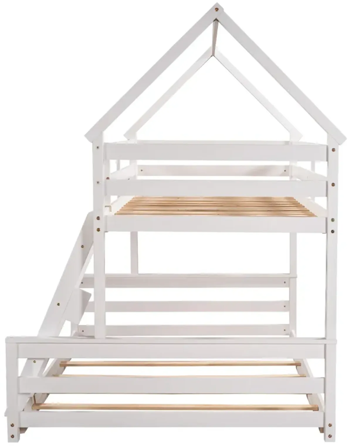 Merax House Bunk Bed with Built-in Ladder