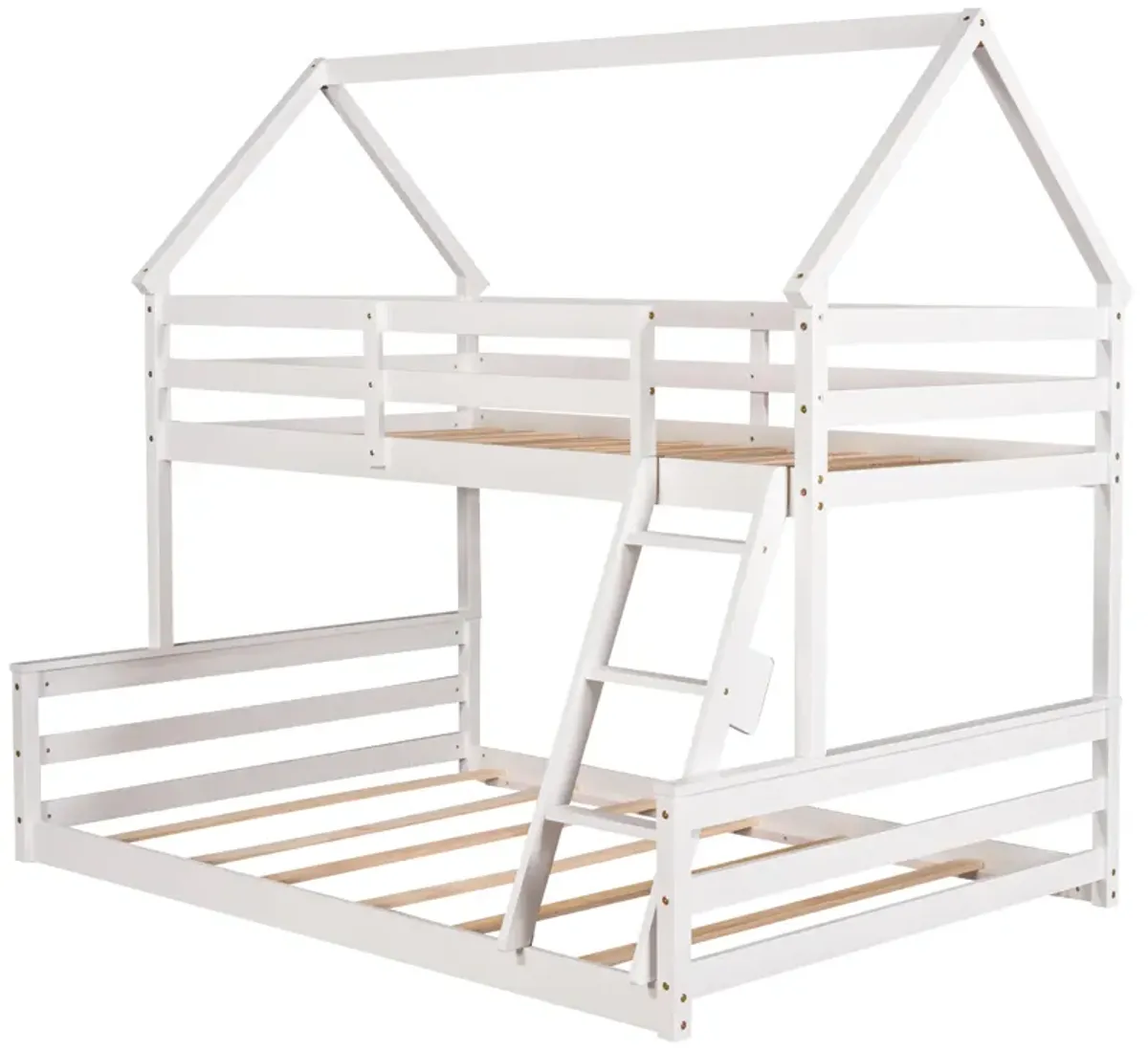 Merax House Bunk Bed with Built-in Ladder