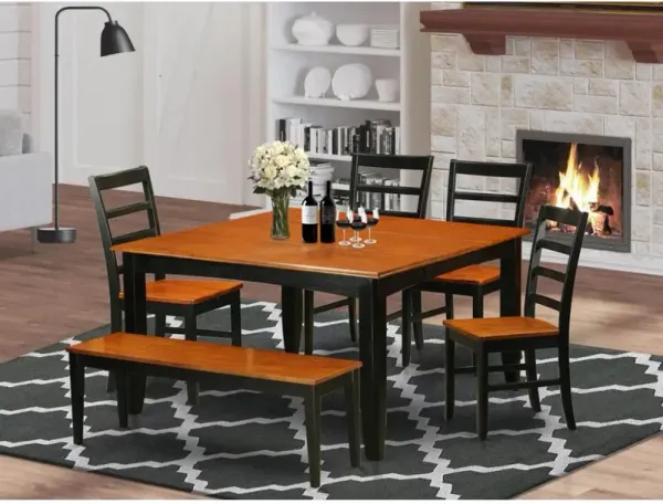 6-PC Dining room set with bench-Kitchen Tables and 4 Dining Chairs Plus bench