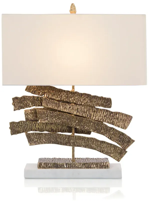 Brass Crinkle Swoosh Lamp