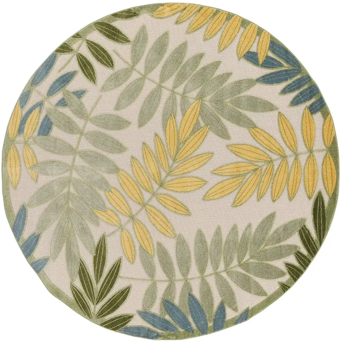 Aloha ALH18 Green/Multicolor 5'3" x Round Rug