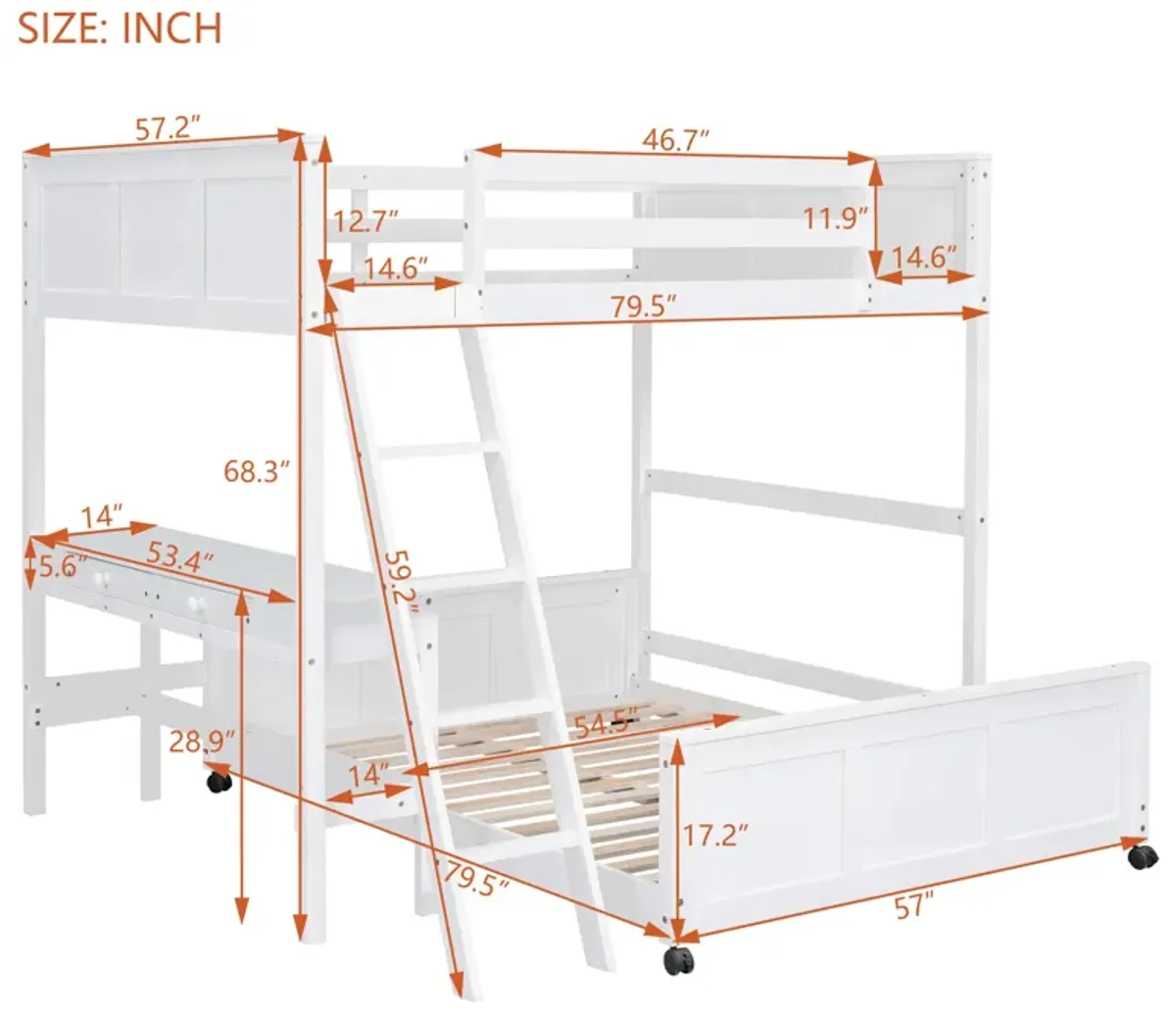 Merax Bunk Bed with Desk