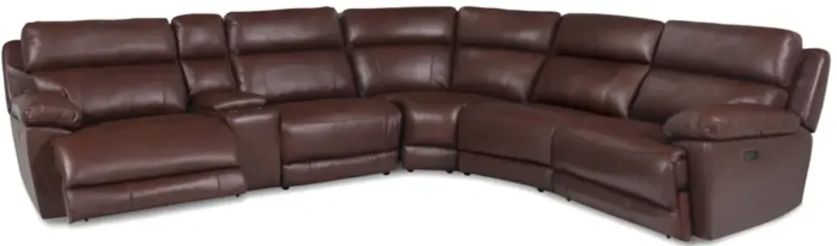 Pecan 6-Piece Power Sectional
