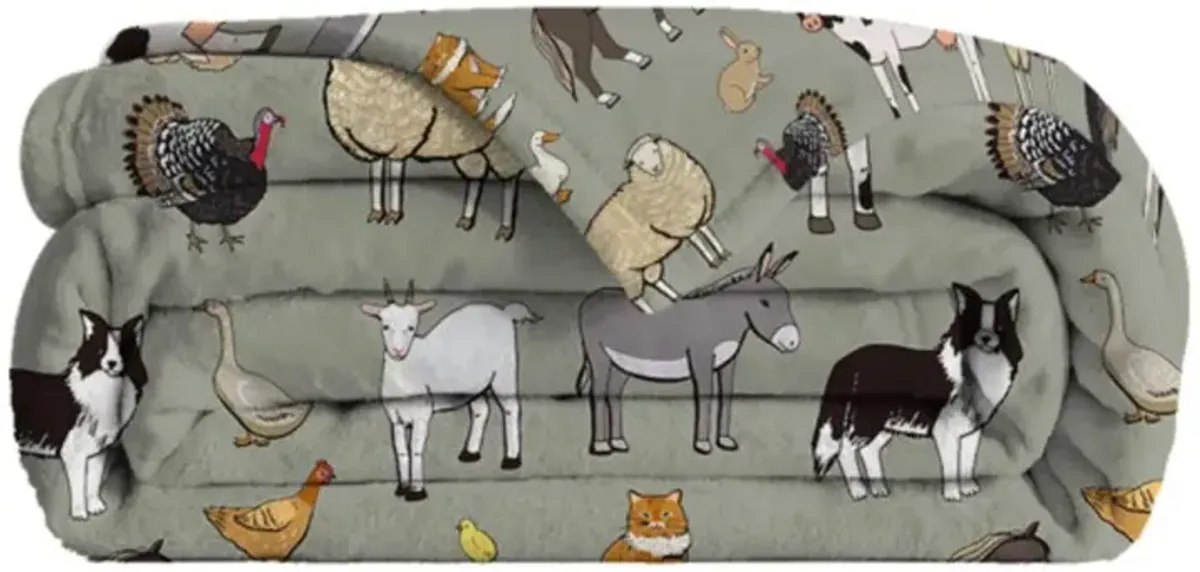 Soft & Durable Animal Print Blanket Cozy Horse, Pig & Farm Animal Design