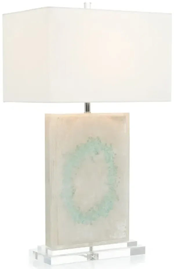 Turquoise quartz with silver leaf table lamp