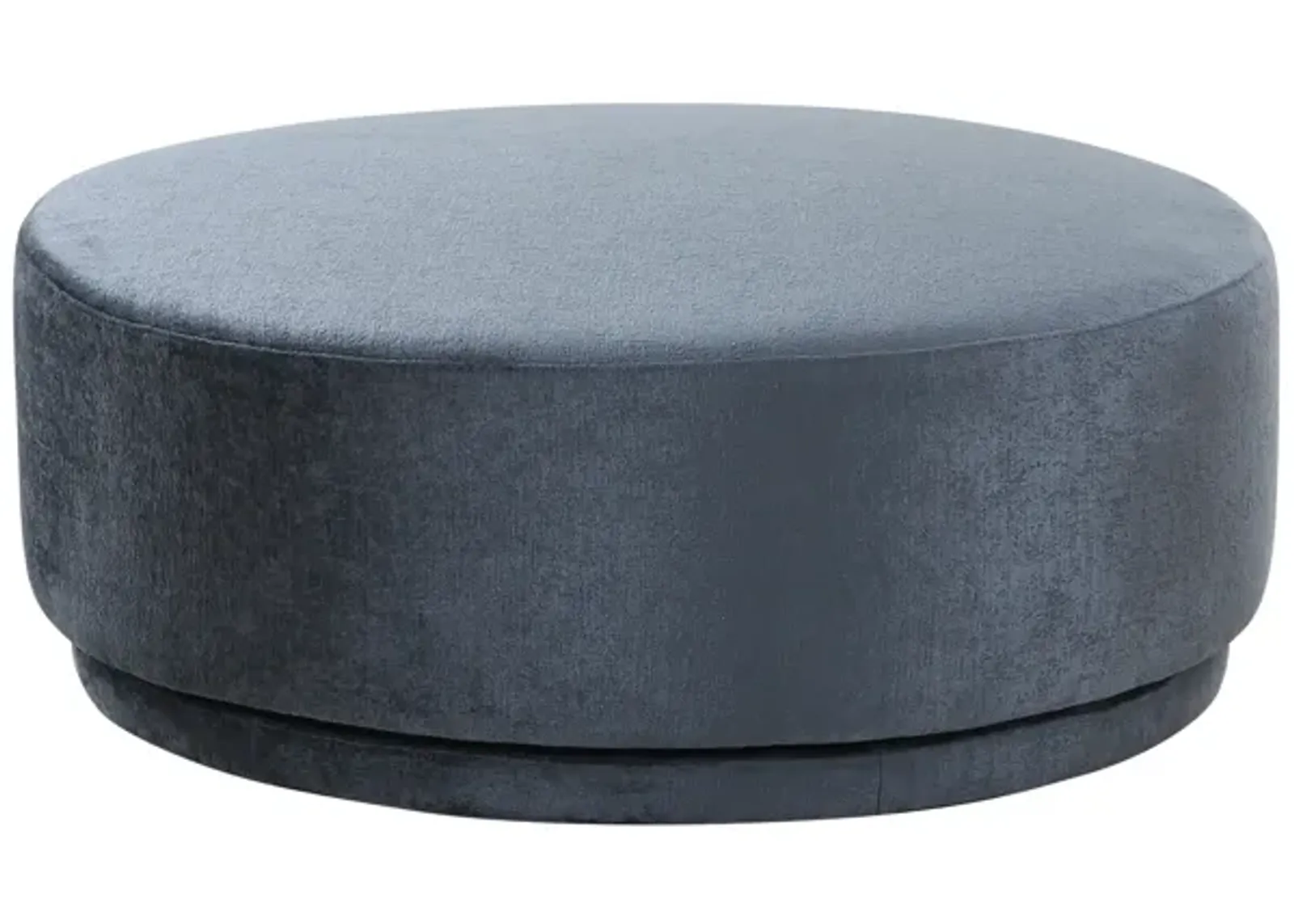 Pasargad Home Cielo Style Swivel Base Round Ottoman, Blue