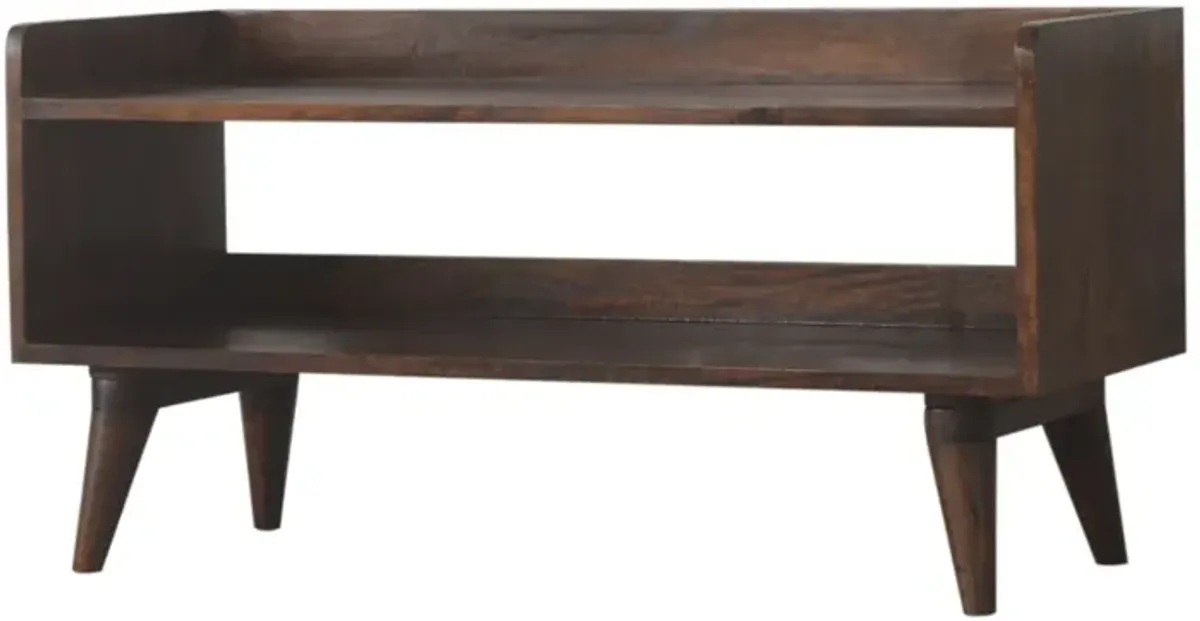 Walnut Nordic Solid Wood  Storage Bench