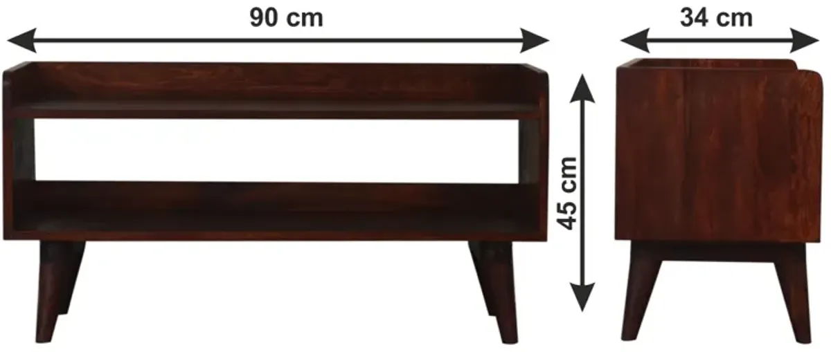 Walnut Nordic Solid Wood  Storage Bench