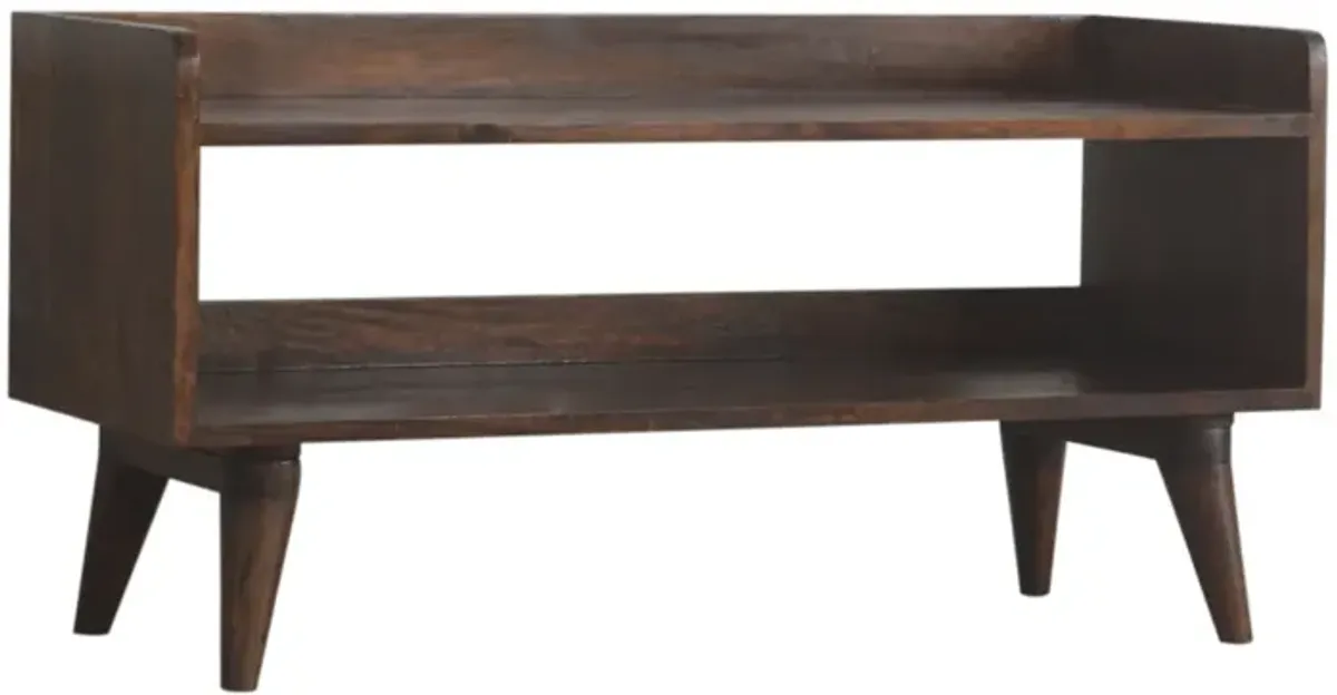 Walnut Nordic Solid Wood  Storage Bench