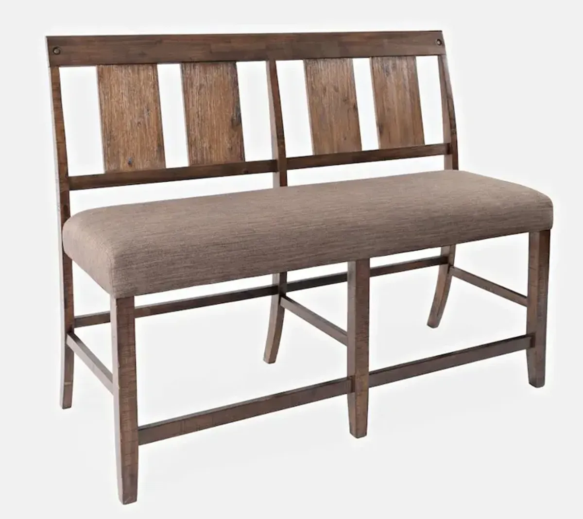 Jofran Mission Viejo Distressed Upholstered Counter Bench