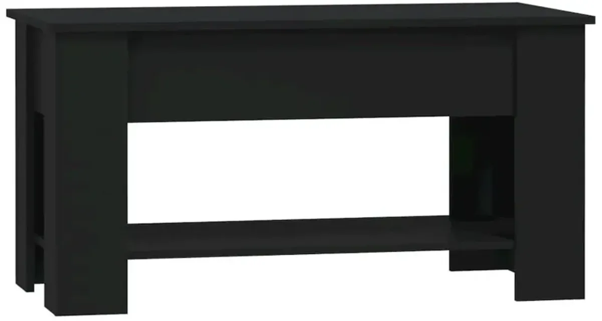 Coffee Table Black 39.8"x19.3"x20.5" Engineered Wood