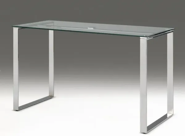 Glass desk with chrome base