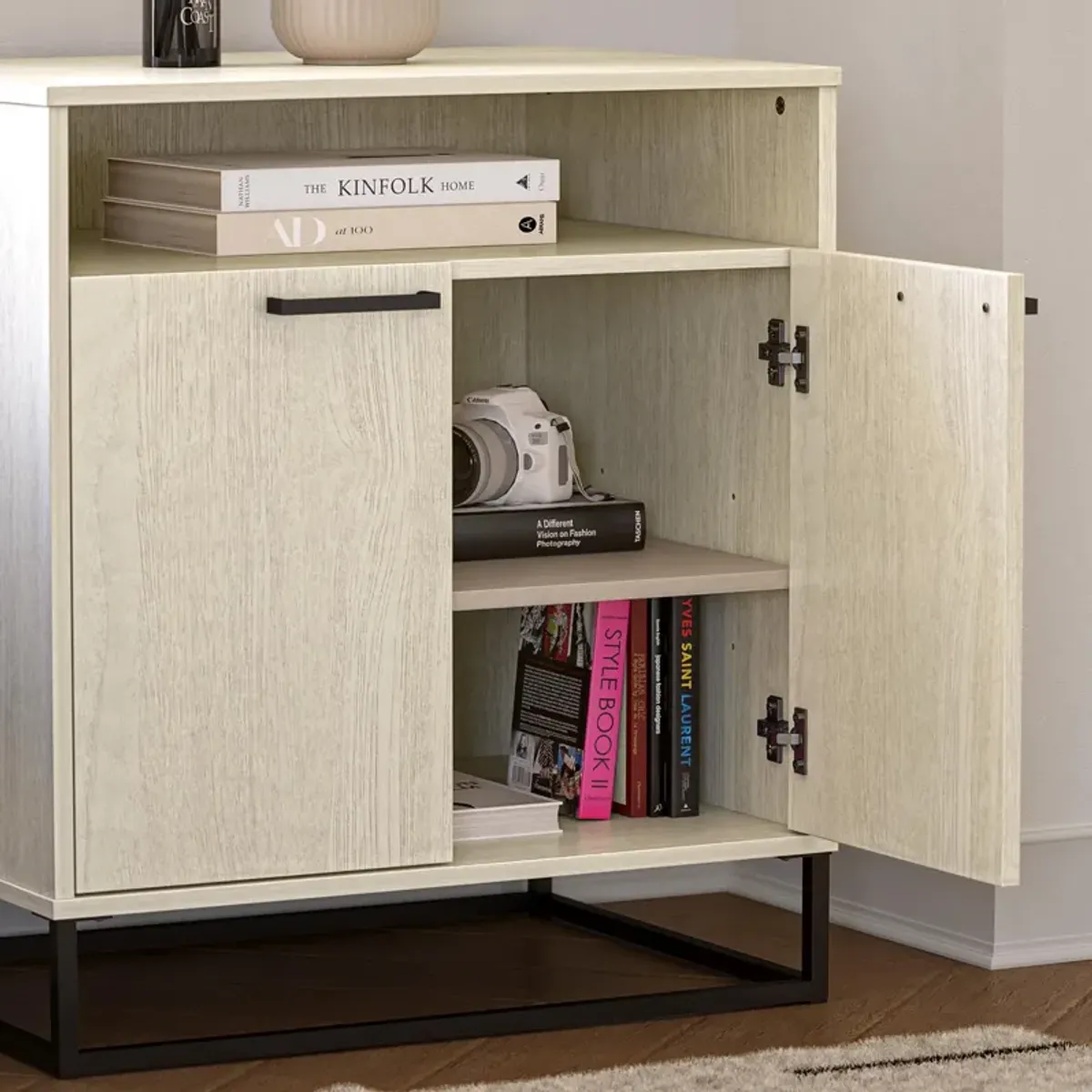 Kelly 2 Door Accent Cabinet, Ivory Oak