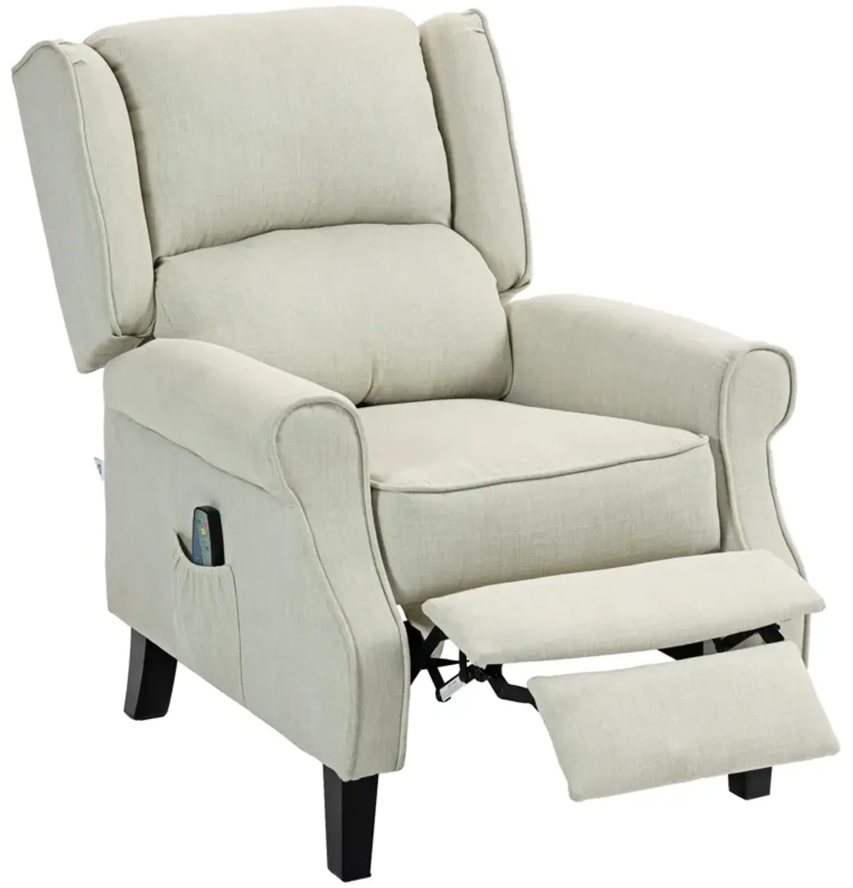 Relaxing Fabric Heated Massage Chair Vibrating Recliner Sofa With Remote Control