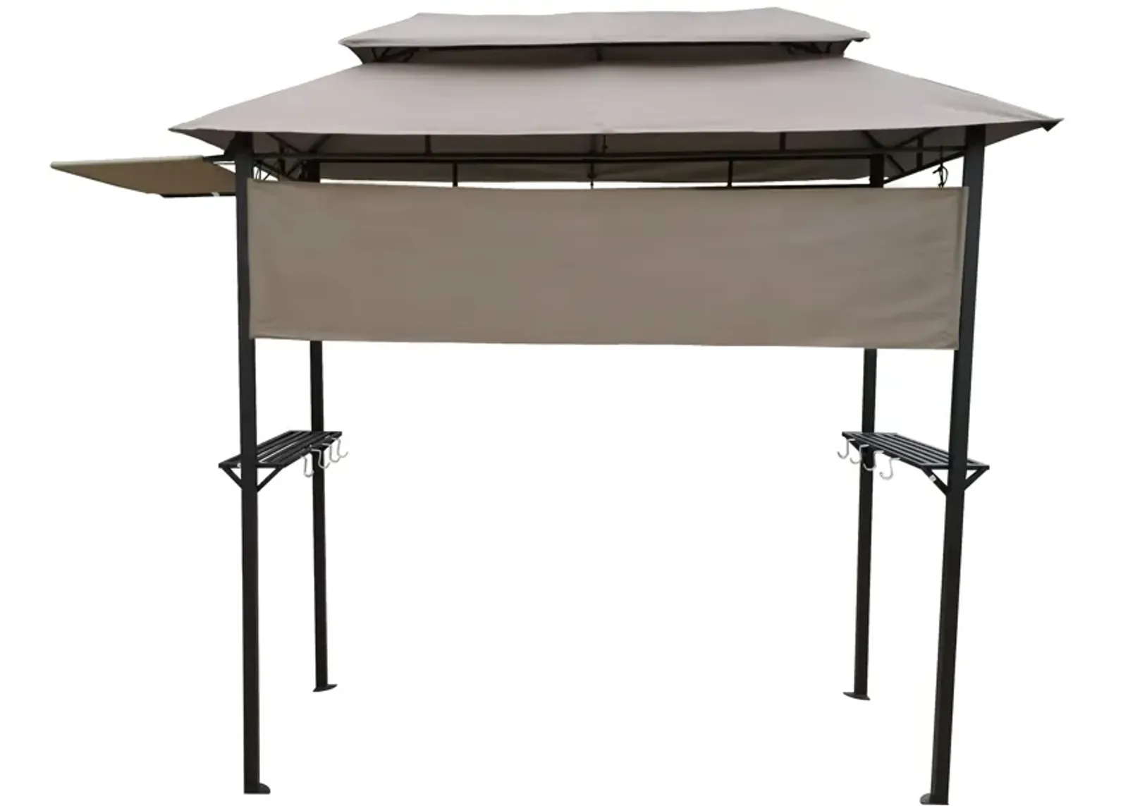 8 X 4FT Grill Gazebo With Soft Top Canopy And Steel Frame With Hook And Bar Counter