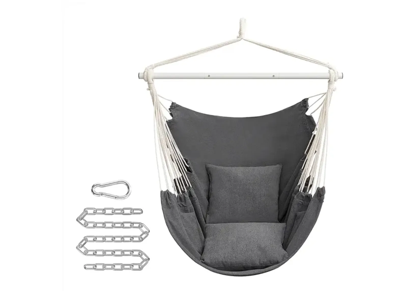 Hanging Hammock Chair with 2 Cushions for Indoor/Outdoor Relaxation