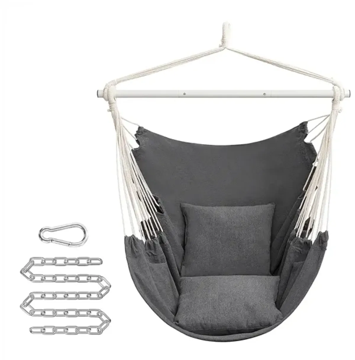 Hanging Hammock Chair with 2 Cushions for Indoor/Outdoor Relaxation