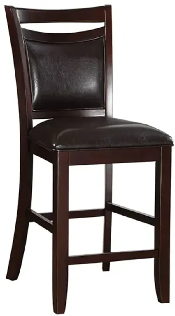 Streamdale Mid-Century Modern Counter Height Chairs, Brown Set of 2