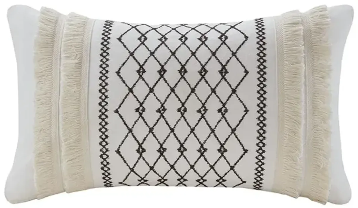 Belen Kox Delilah Embroidered Oblong Pillow with Tassels, Belen Kox