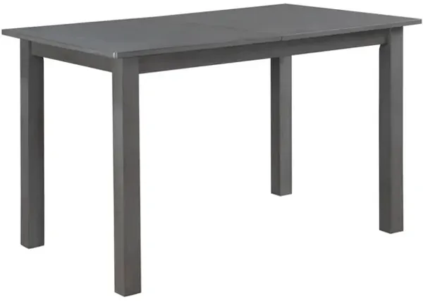 Lisle 48-60 Inch Extendable Dining Table, Rectangular Top, Gray Solid Wood - Benzara