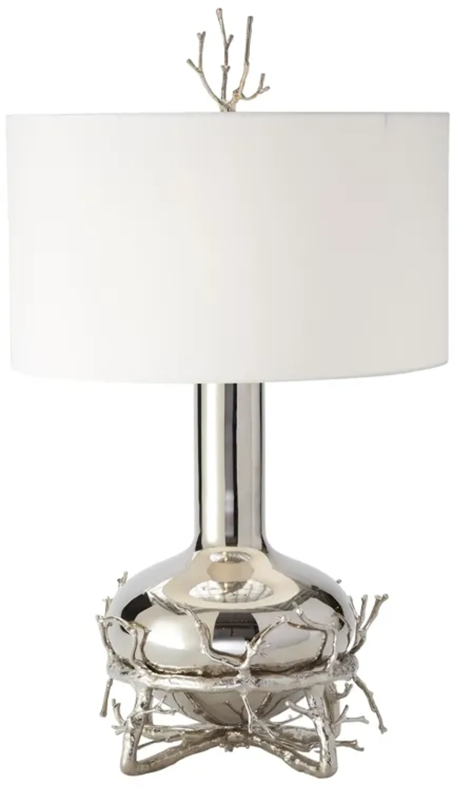 Fat Silver Twig Table Lamp