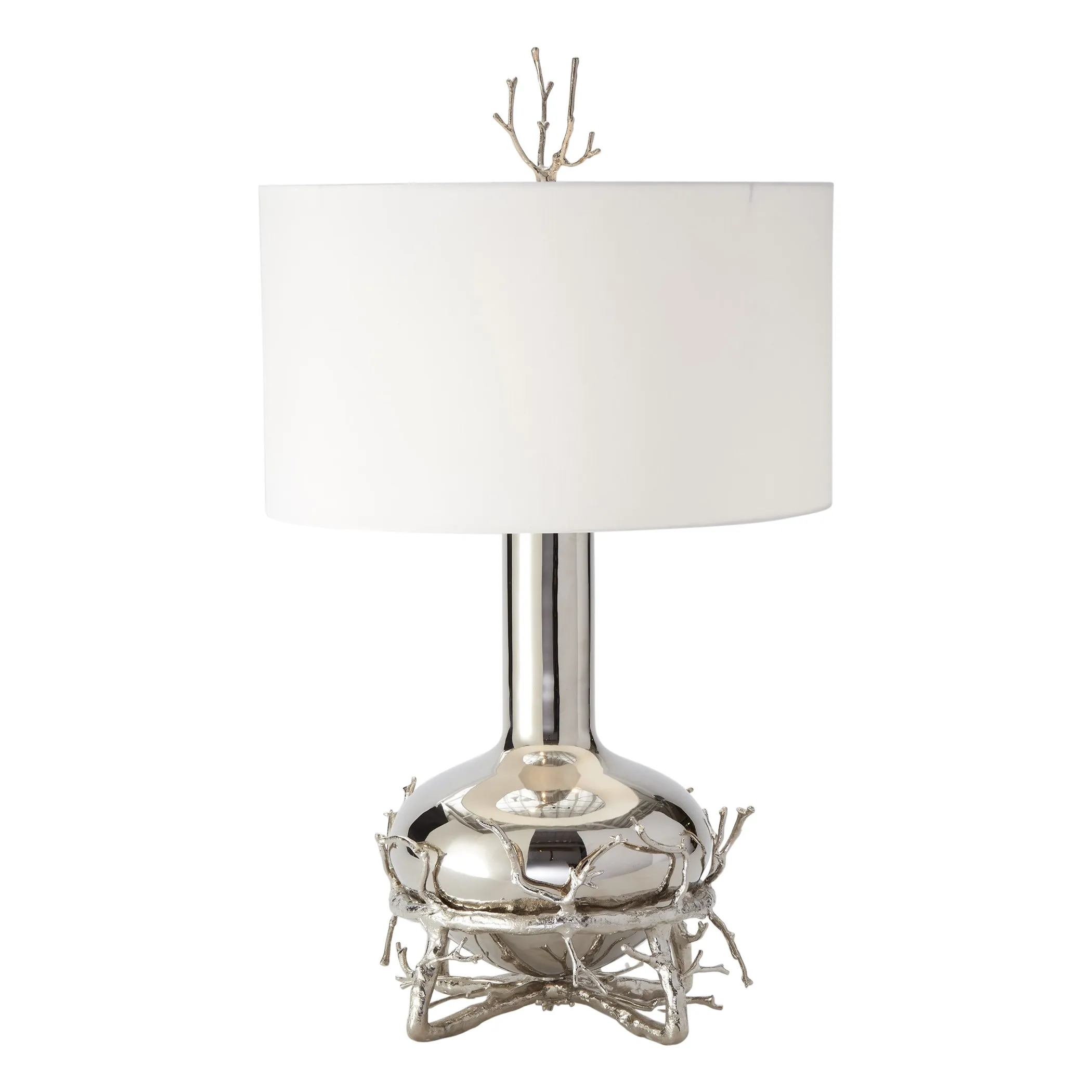 Fat Silver Twig Table Lamp