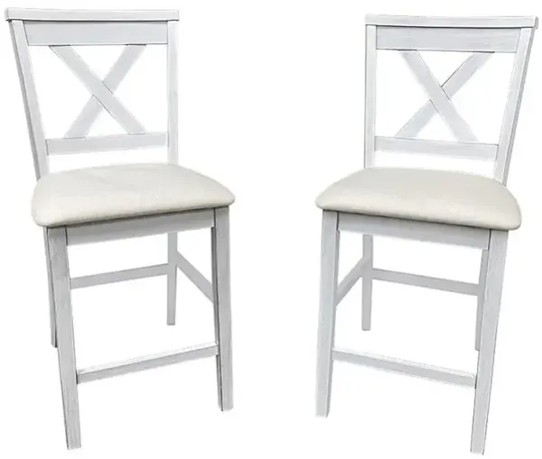 Carolina Living Taylor X-Back Counter Stools - Set of 2 - Antique White/White