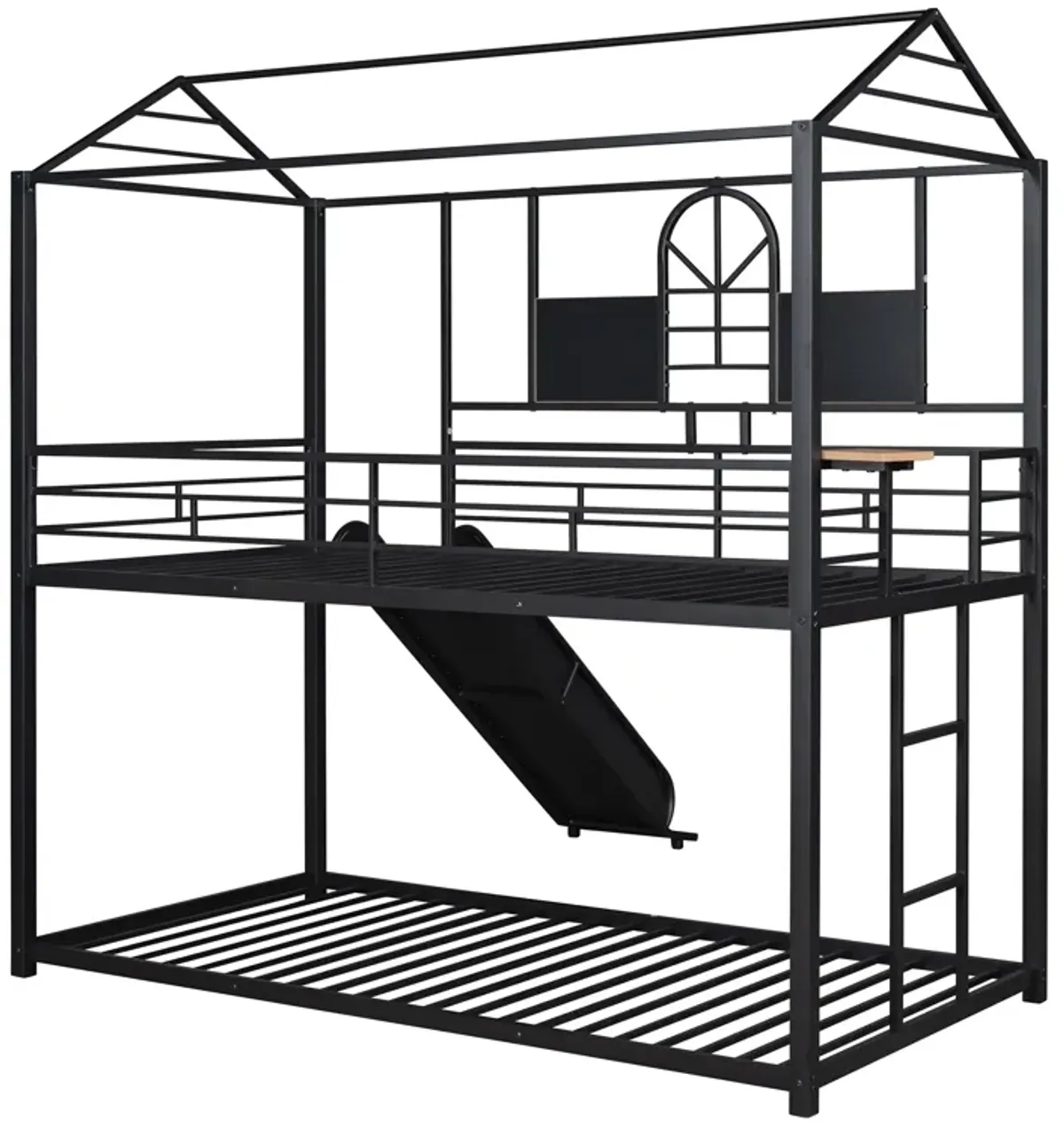 Merax Metal Bunk Bed House Bed With Slide