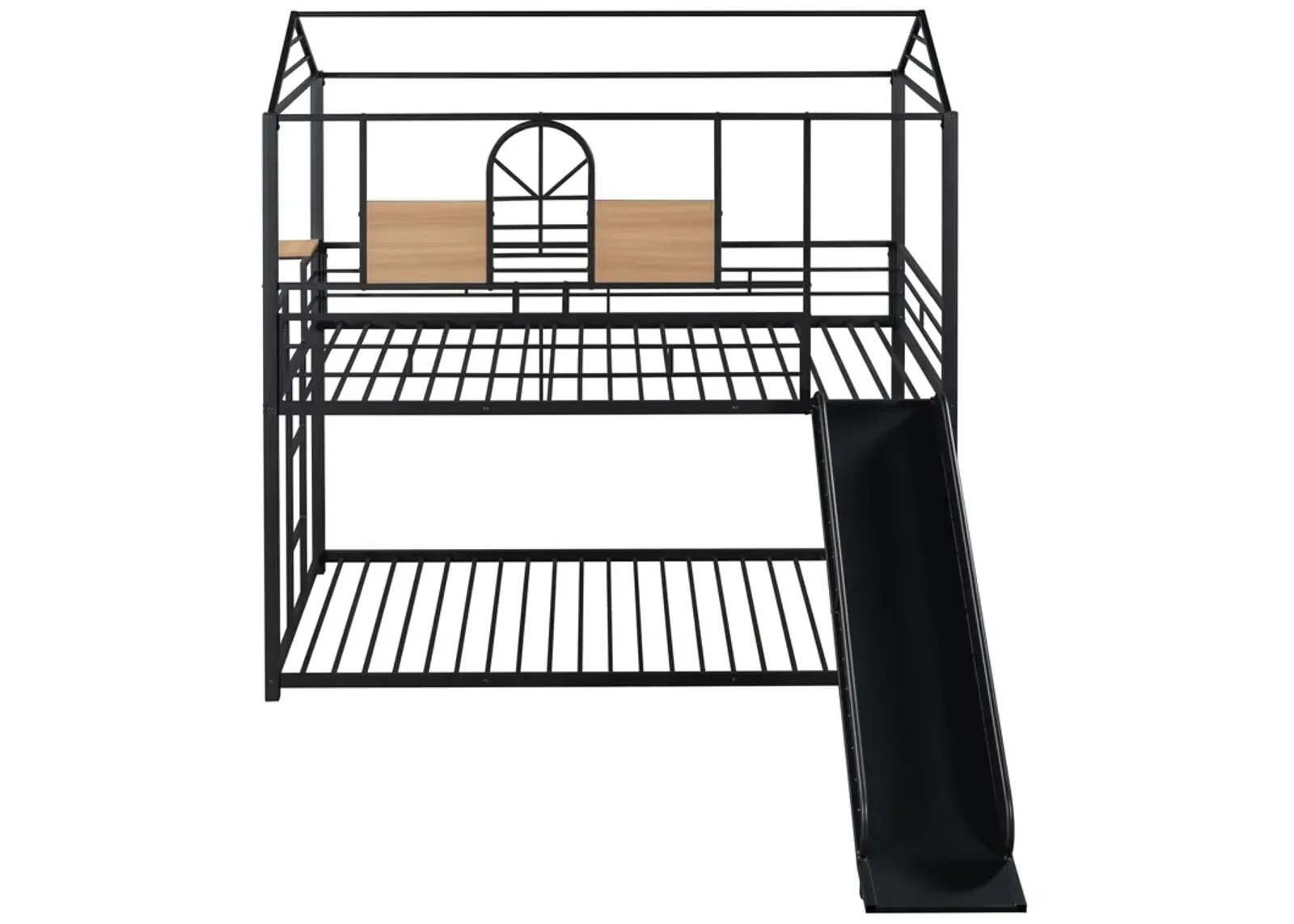 Merax Metal Bunk Bed House Bed With Slide